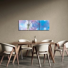 Tablou - Păpădie în vânt (cu ceas) (90x30 cm)