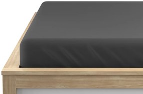 Cearsaf Jersey EXCLUSIVE cu elastic 90x200 cm gri inchis