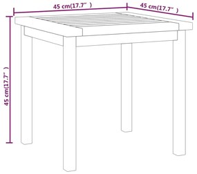 Masa laterala, 45x45x45 cm, lemn masiv de tec