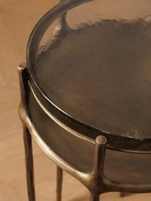Masuta laterala, din metal si sticla, Radiance