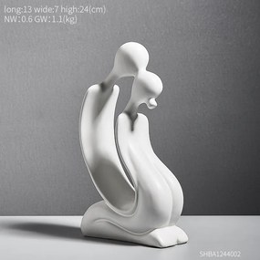 Statueta cuplu alba