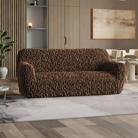 Huse bielastice VELVET maro fotoliu triplu (l. 170 - 220 cm)