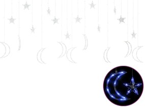Lumini luna si stele, 345 LED-uri, albastru, cu telecomanda 1, Albastru, 345 led