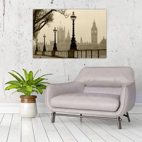 Tablou - Londra în ceață, Anglia (90x60 cm)