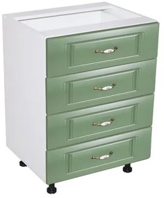 Corp inferior 60 cu 4 sertare Zebra MDF Verde drept
