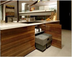 Coș de gunoi gri de reciclat/ încorporat din plastic 42 l Block U-Sink 2.0 – Elletipi