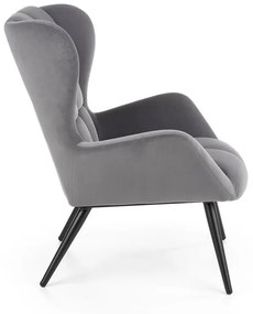 Fotoliu Tyrion velvet gri H91 cm