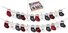 Calendar advent pentru copii CHRISTMAS SOCKS colorat, 24 piese