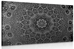 Tablou Mandala de aur orientală în design alb-negru