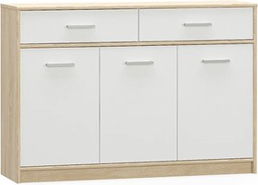Comodă 3D2S, alb/stejar sonoma, TEYO