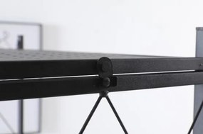Raft pe roți pliabil Negru 163x72x34cm 5 polițe Capacitate de încărcare a unei polițe 50kg