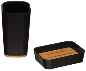 Set suport periuta de dinti si sapuniera NATUREO, neagra