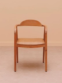 Scaun dining maro din piele naturala si lemn masiv de salcam, Khezia