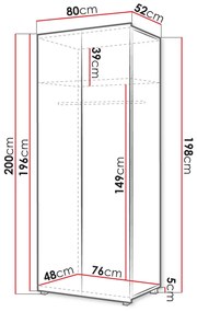 Dulap de haine Brolani BR09 (Stejar auriu) . 1105765