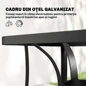 Outsunny Set de Prânz Grădină cu Orificiu pentru Umbrelă, Masă, Scaune pentru 4, Gri Deschis | Aosom Romania