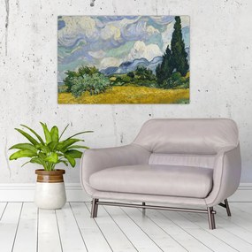 Tablou - Vincent van Gogh, Wheat Field with Cypresses, reproducere (90x60 cm)