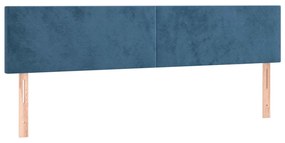 Pat cu arcuri, saltea si LED, bleumarin, 200x200 cm, catifea Albastru inchis, 200 x 200 cm, Design simplu