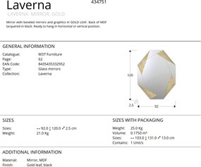 Oglinda decorativa design de lux Laverna gold 120x92cm