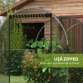 Outsunny Cort de Protecție pentru Plante, Cuscă de Cultură cu Ușă cu Fermoar pentru Gradină, Curte, Gazon, 1.2x3x1.5m | Aosom Romania