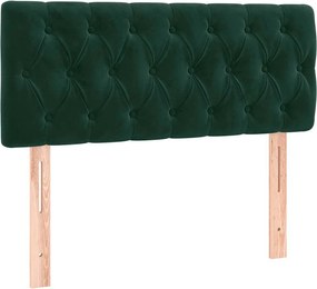 vidaXL Tăblie de pat, verde închis, 90x7x78/88 cm, catifea