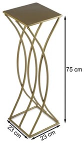 Suport pentru flori 75x23 cm, culoare aurie