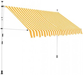 Copertină retractabilă manual, portocaliu și alb, 300 cm, dungi