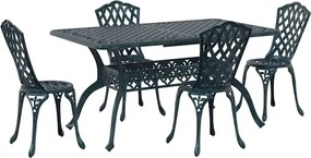 vidaXL Set de masă pentru grădină 5 pcs Verde Aluminiu