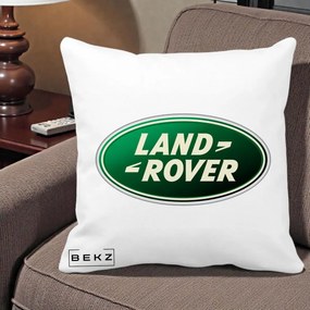 Perna Personalizata cu emblema Land Rover, 40x40 cm, Alba Mata, Husa Detasabila, Perna Inclusa, BEKZ®