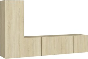 vidaXL Set de dulapuri TV, 3 piese, stejar sonoma, lemn prelucrat