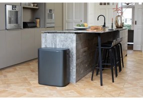 Cos de gunoi Brabantia Bo Touch 1008858, 60 L, Deschidere lina si silentioasa, Deschidere mare, Gri
