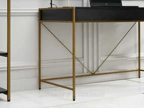 Masă PC Unica (lemn negru + auriu). 1109852