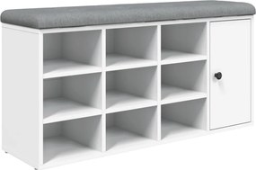 vidaXL Bancă de pantofi, alb, 102x32x50 cm, lemn prelucrat