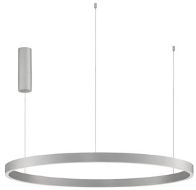 Lustra LED design circular cu iluminat sus si jos ELOWEN argintiu, diametru 98cm