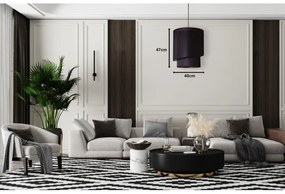 Duolla - Lustră pe cablu PARIS 1xE27/15W/230V d. 40 cm neagră/aurie