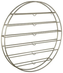Raft pentru sticle de vin auriu pentru perete din metal număr de sticle 12 80x80x9 cm Redondo – PT LIVING