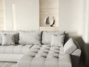 Colțar extensibil dumonde cu ladă de depozitare si sezut confortabil din spuma high-density, Loana Euphoria Dove II 270x185 cm