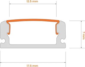 Set 1x bandă LED cu senzor FLEX LED/3,6W/4xAA 2 m + 2x profil încastrat 1 m