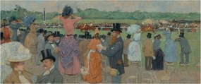 Tablou - Jean-Louis Forain, The Races at Longchamp, reproducere (120x50 cm)
