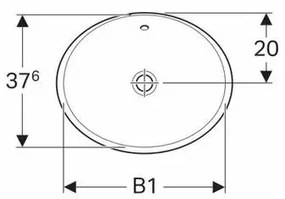 Lavoar semiincastrat Geberit Variform oval cu preaplin 50x40 cm