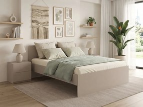 Pat ELISA 140 x 200 cm, casmir bej Saltele: Saltea Sommera 18 cm, Somiera pat: Cu lamele curbate