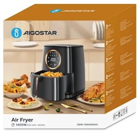 Friteuză cu aer cald Aigostar 1400W/230V 4,2l negru
