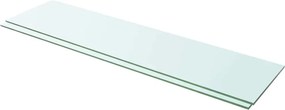 vidaXL Rafturi, 2 buc., 100 x 25 cm, panouri sticlă transparentă