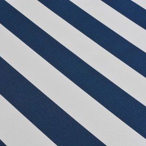 Copertina pliabila actionata manual, 500 cm, albastru si alb 5 x 3 m