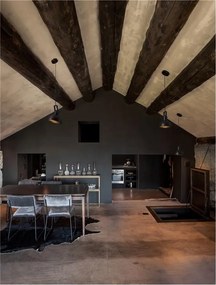 Lustra/Pendul metalic design retro RUVI negru