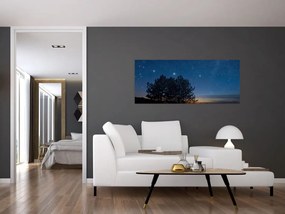 Tablou cu copaci noapte (120x50 cm)