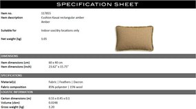 Perna design lux Kauai ambra rectangular 60x40cm