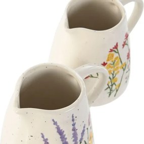 Set 2 letiere din porțelan cu motive florale, 330 ml, 12×9×10,6 cm, „Bloom"