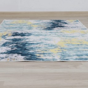 Covor 80x200 cm, albastru gri galben, MARION TYP 1