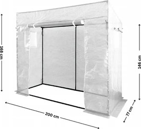 Foaie albă de roșii pentru grădină 200 x 77 x 168 cm