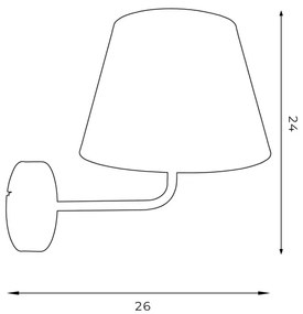 Lampă de perete ARDEN 1xE27/60W/230V negru/auriu